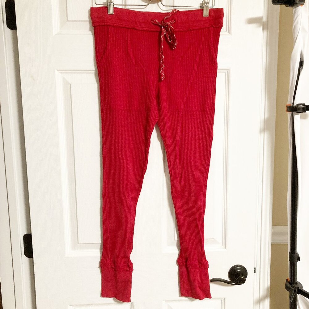Sundance Waffle Knit Thermal Joggers Size S Lounge Comfort Cozy